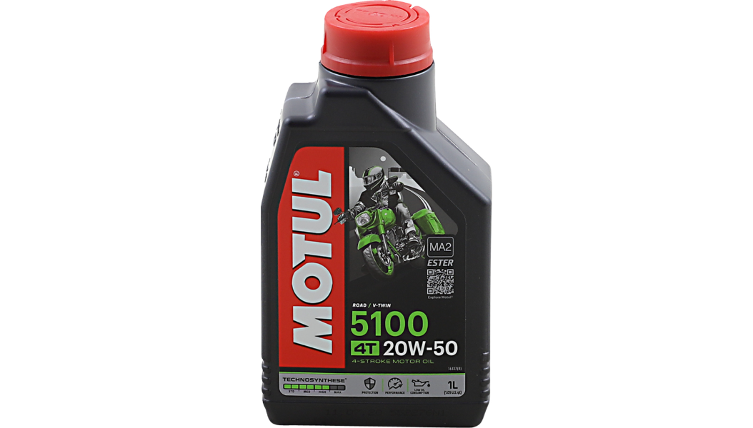 Motul 5100 Synthetic Blend Oil.