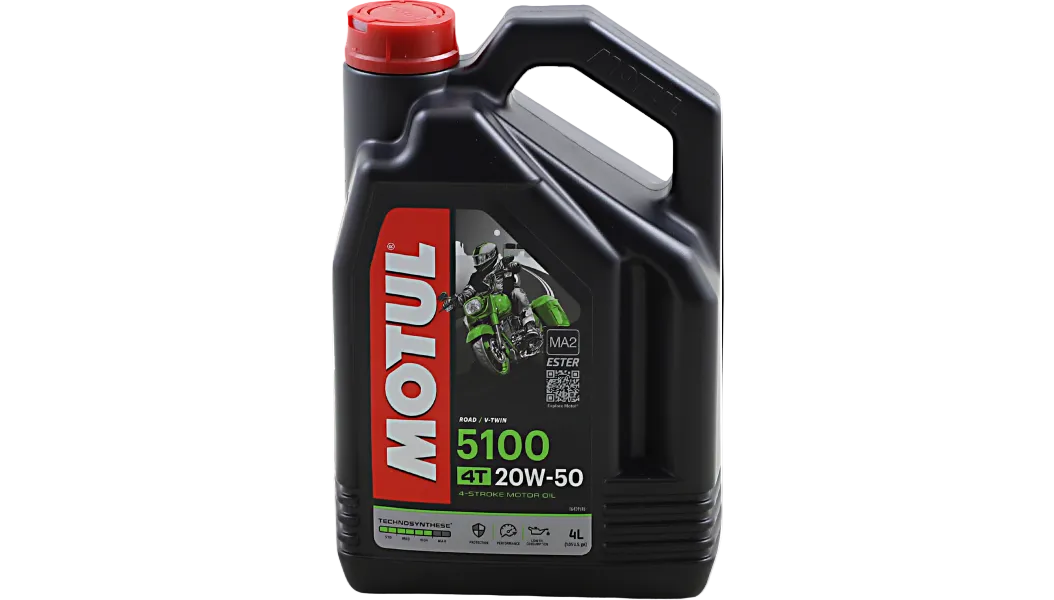 Motul: 5100 Synthetic Blend Oil.